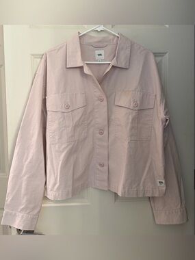Vans 100% Cotton Brushed Twill Cropped Jacket, Pale Pink, Size L